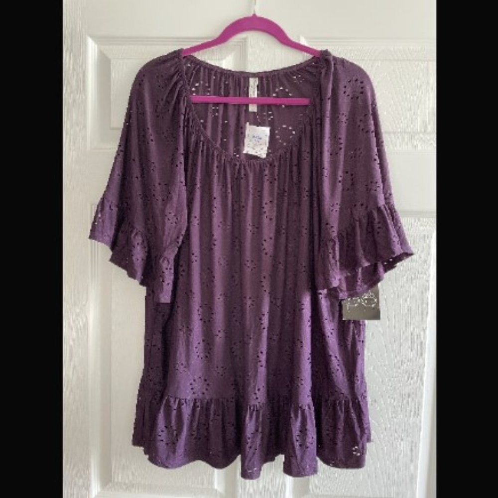 NWT Dark Purple Blouse - 3X